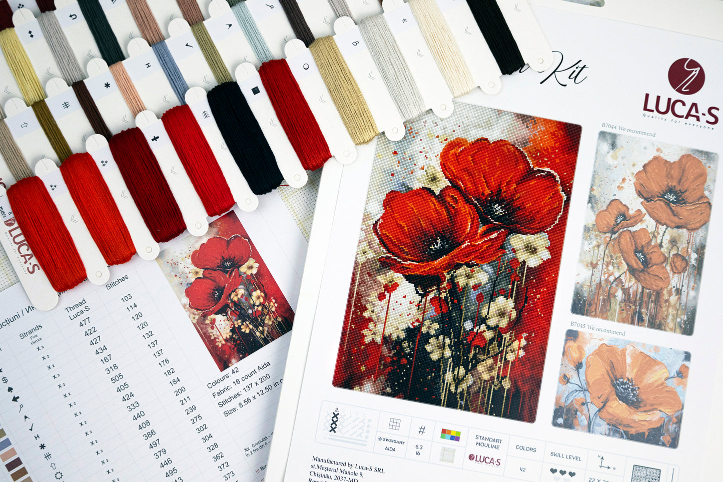 Cross Stitch Kit Luca-S - The Dance of The Poppies, B7046
