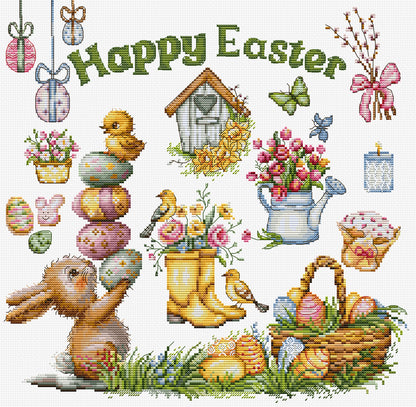 Cross Stitch Kit Luca-S - Happy Easter, B7048