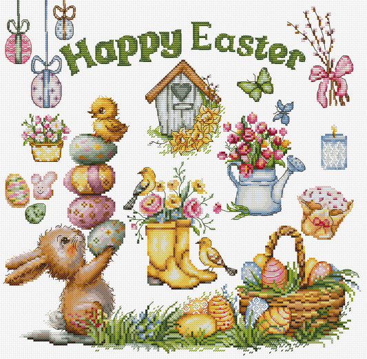 Cross Stitch Kit Luca-S - Happy Easter, B7048