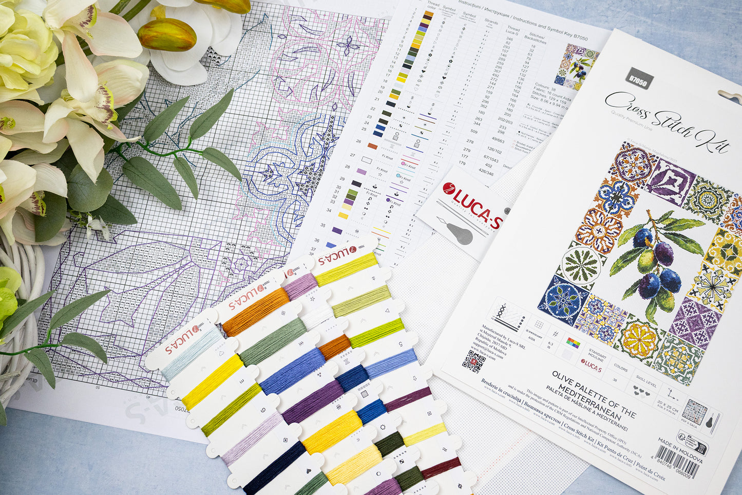 Cross Stitch Kit Luca-S - Olive Palette of the Mediterranean, B7050