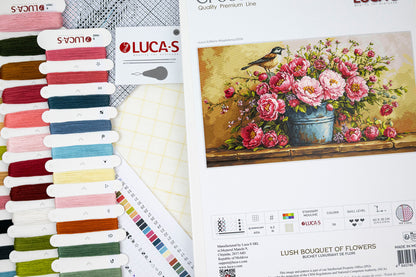 Cross Stitch Kit Luca-S - Lush Bouquet of Flowers, B7055