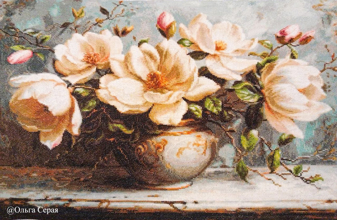 Cross Stitch Kit Luca-S GOLD -  The Mysterious Magnolias, B707