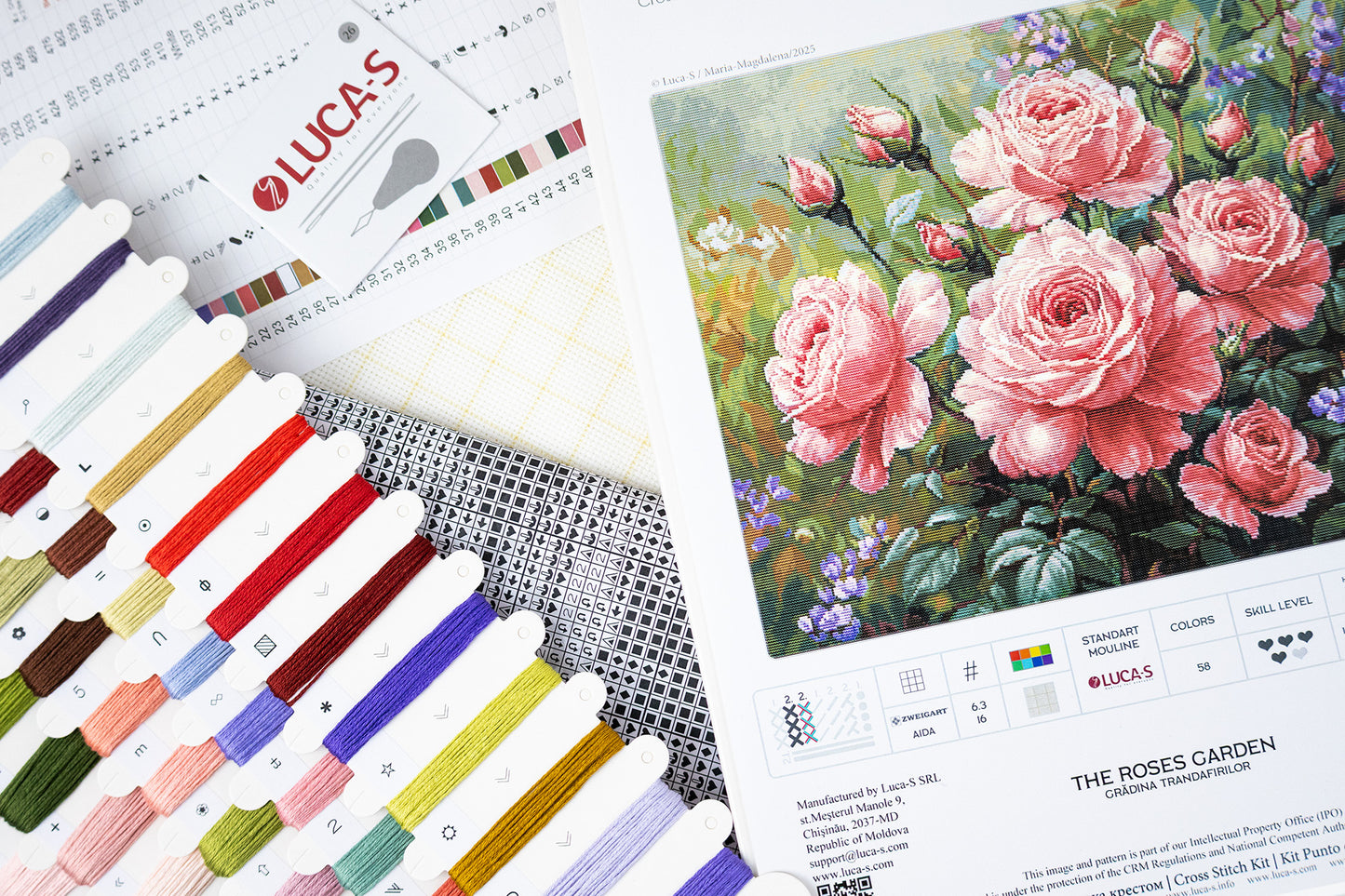 Cross Stitch Kit Luca-S GOLD - The Roses Garden, B717