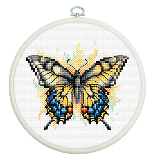 Cross Stitch Kit with Hoop Included Luca-S - Swallowtail Butterfly, BC101