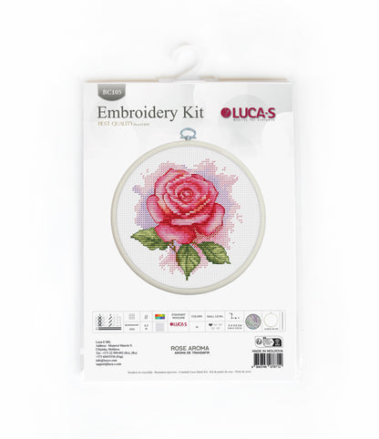 Cross Stitch Kit with Hoop Included Luca-S - Rose Aroma, BC105