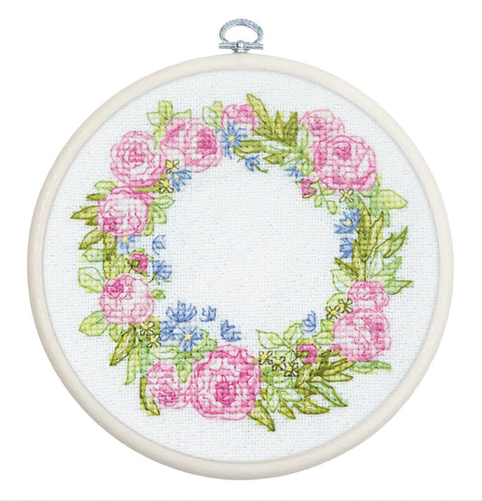 Cross Stitch Kit with Hoop Included Luca-S - Summer Wreath, BC112
