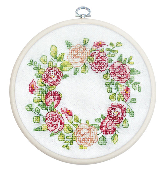 Cross Stitch Kit with Hoop Included Luca-S - Roses Story, BC113