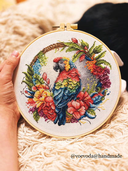 Набор для вышивки крестом с пяльцами Luca-S - The Tropical Parrot, BC201