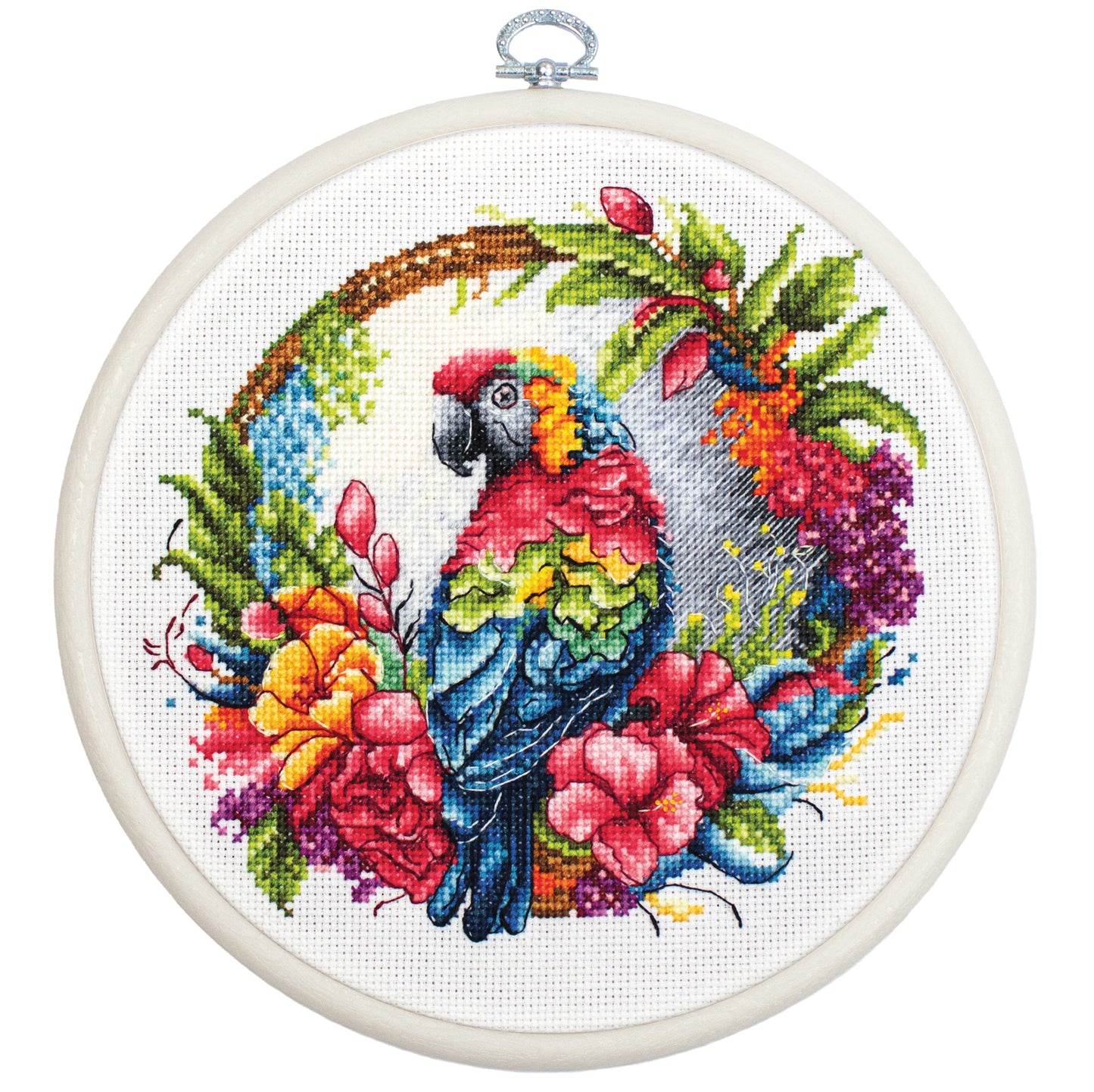 Cross Stitch Kit with Hoop Included Luca-S - The Tropical Parrot, BC201