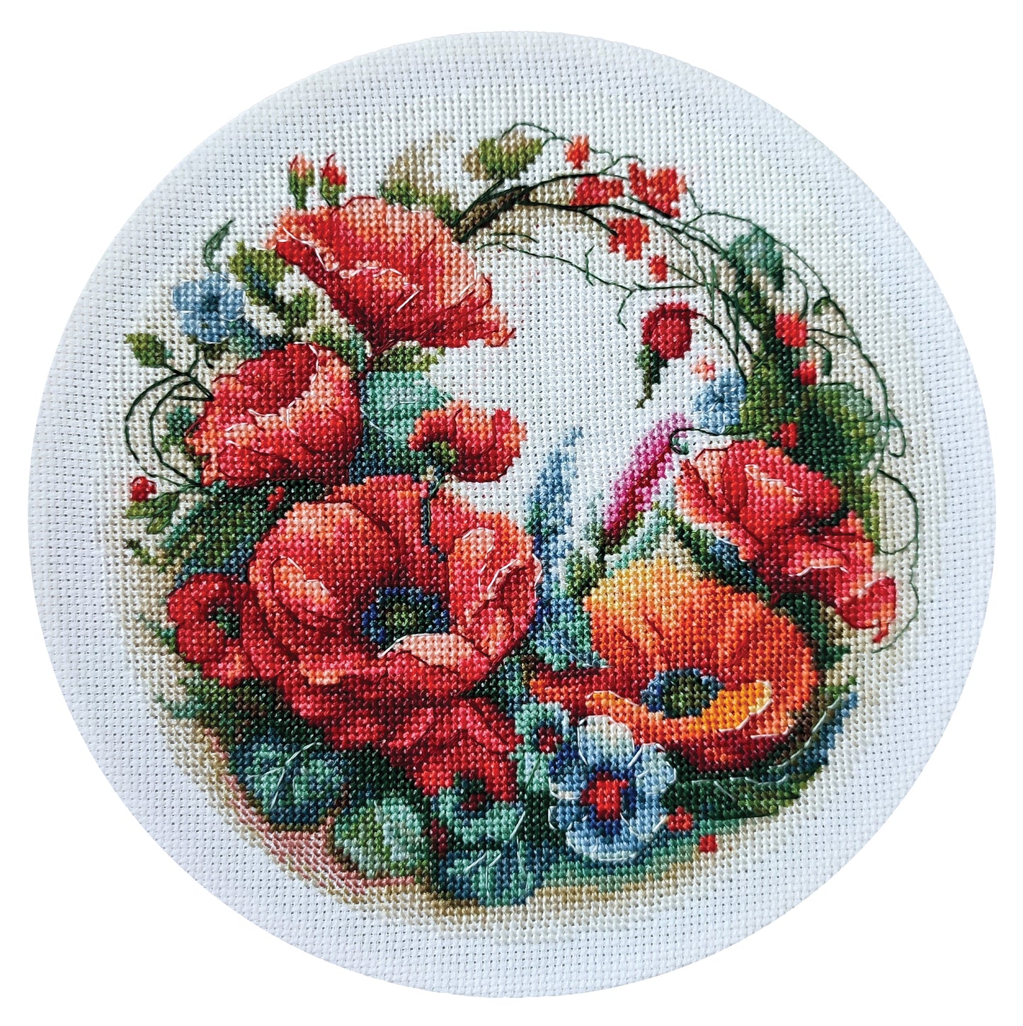 Cross Stitch Kit with Hoop Included Luca-S - Composition With Poppies, BC209