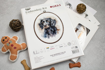 Cross Stitch Kit with Hoop Included Luca-S - The Border Collie, BC213