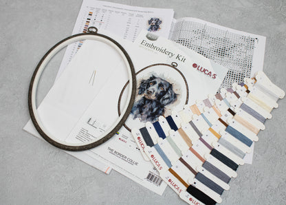 Cross Stitch Kit with Hoop Included Luca-S - The Border Collie, BC213