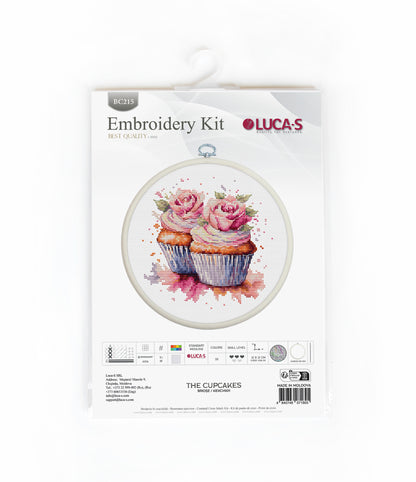 Cross Stitch Kit with Hoop Included Luca-S - The Cupcakes, BC215