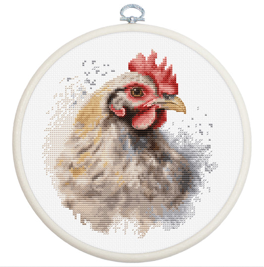 Cross Stitch Kit with Hoop Included Luca-S - The Chicken, BC216
