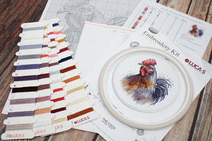 Cross Stitch Kit with Hoop Included Luca-S - The Cock, BC217