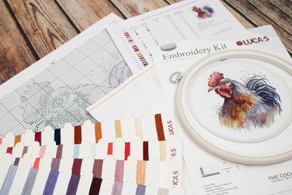 Cross Stitch Kit with Hoop Included Luca-S - The Cock, BC217