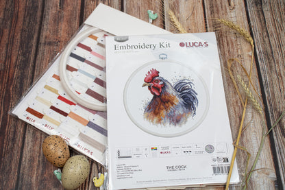 Cross Stitch Kit with Hoop Included Luca-S - The Cock, BC217