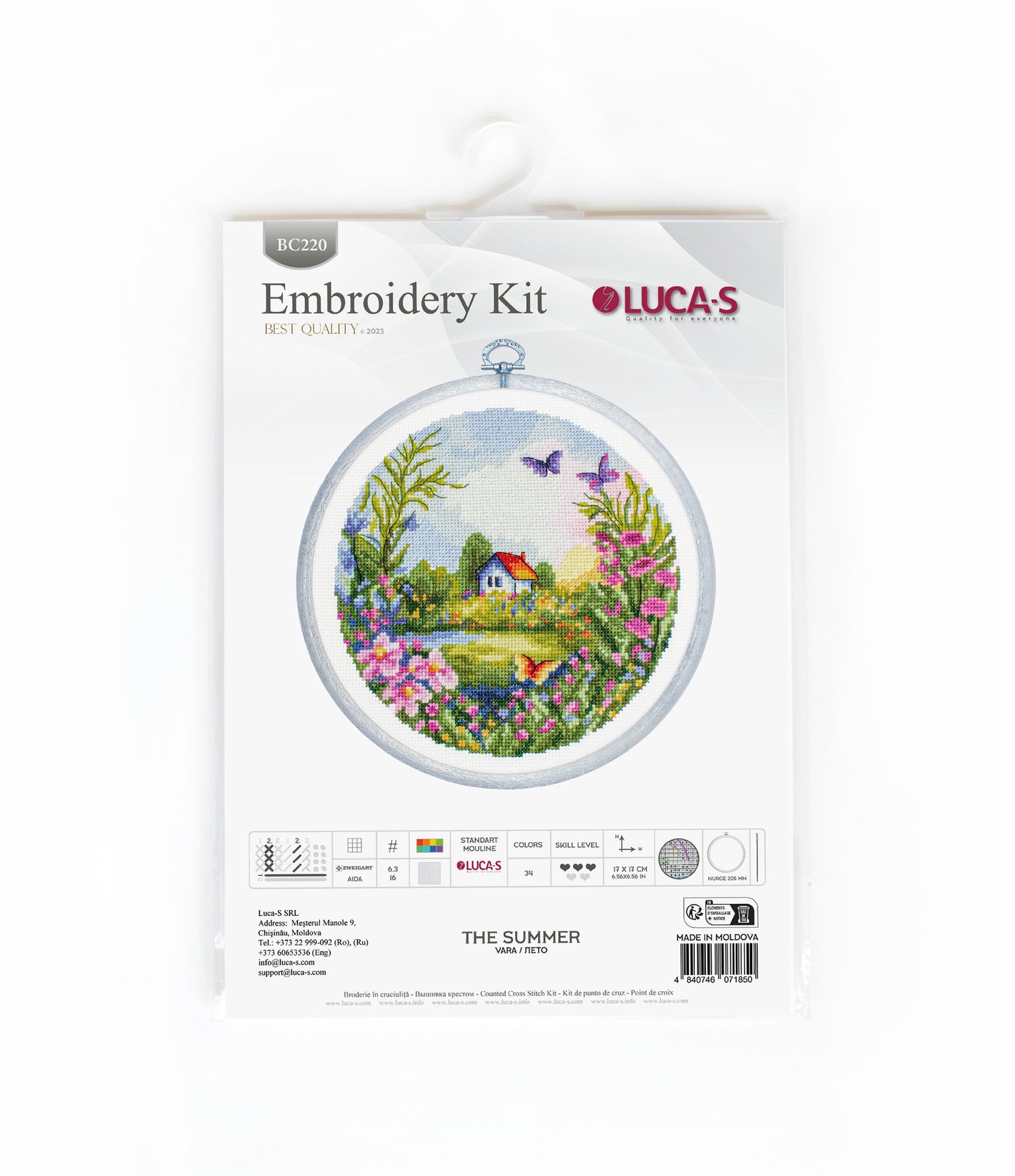 Cross Stitch Kit with Hoop Included Luca-S - The Summer, BC220