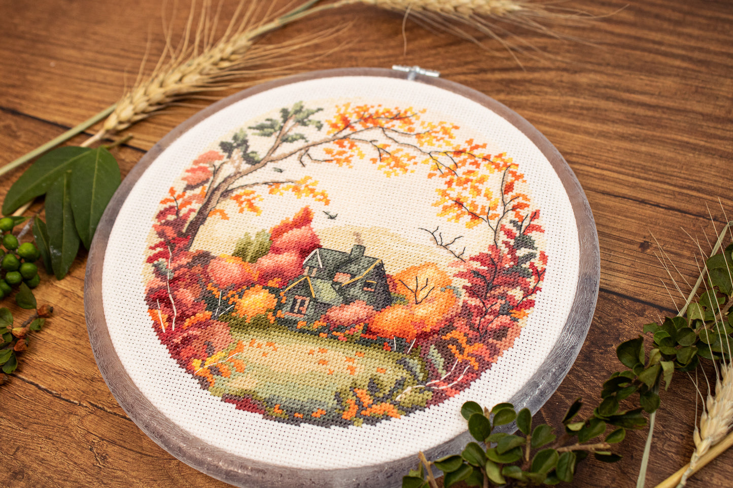 Cross Stitch Kit with Hoop Included Luca-S - The Autumn, BC221