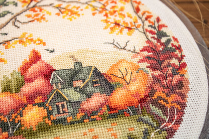 Cross Stitch Kit with Hoop Included Luca-S - The Autumn, BC221