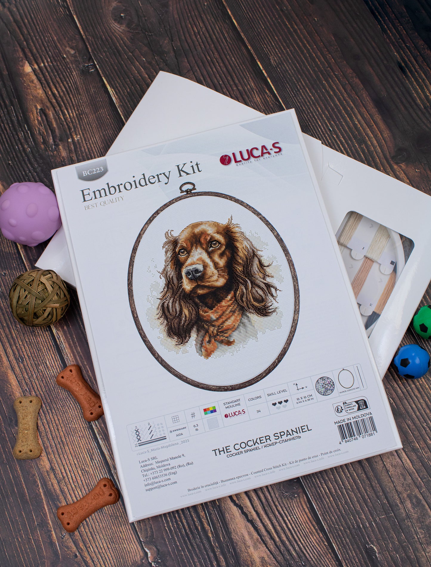 Cross Stitch Kit with Hoop Included Luca-S - The Cocker Spaniel, BC223