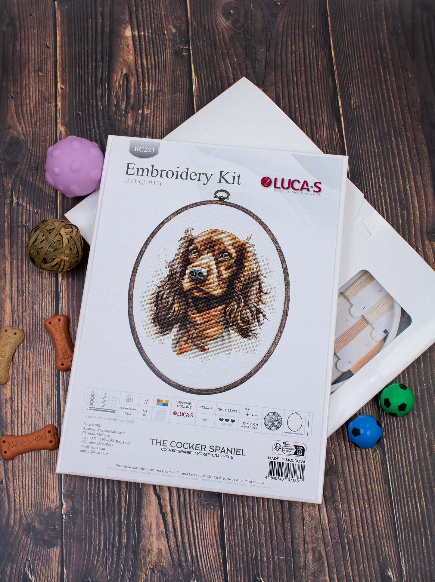 Cross Stitch Kit with Hoop Included Luca-S - The Cocker Spaniel, BC223