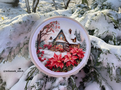 Cross Stitch Kit with Hoop Included Luca-S - Little House in The Forest, BC227