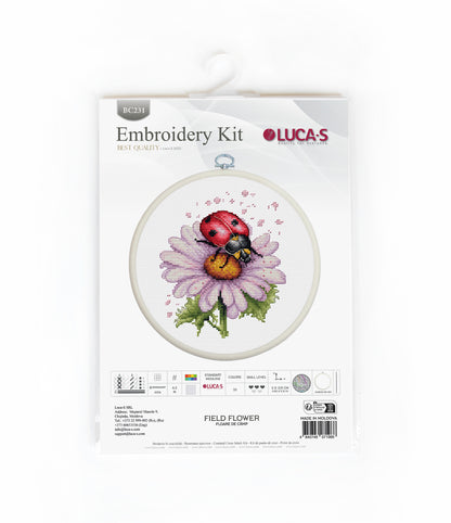 Cross Stitch Kit with Hoop Included Luca-S - Field Flower, BC231