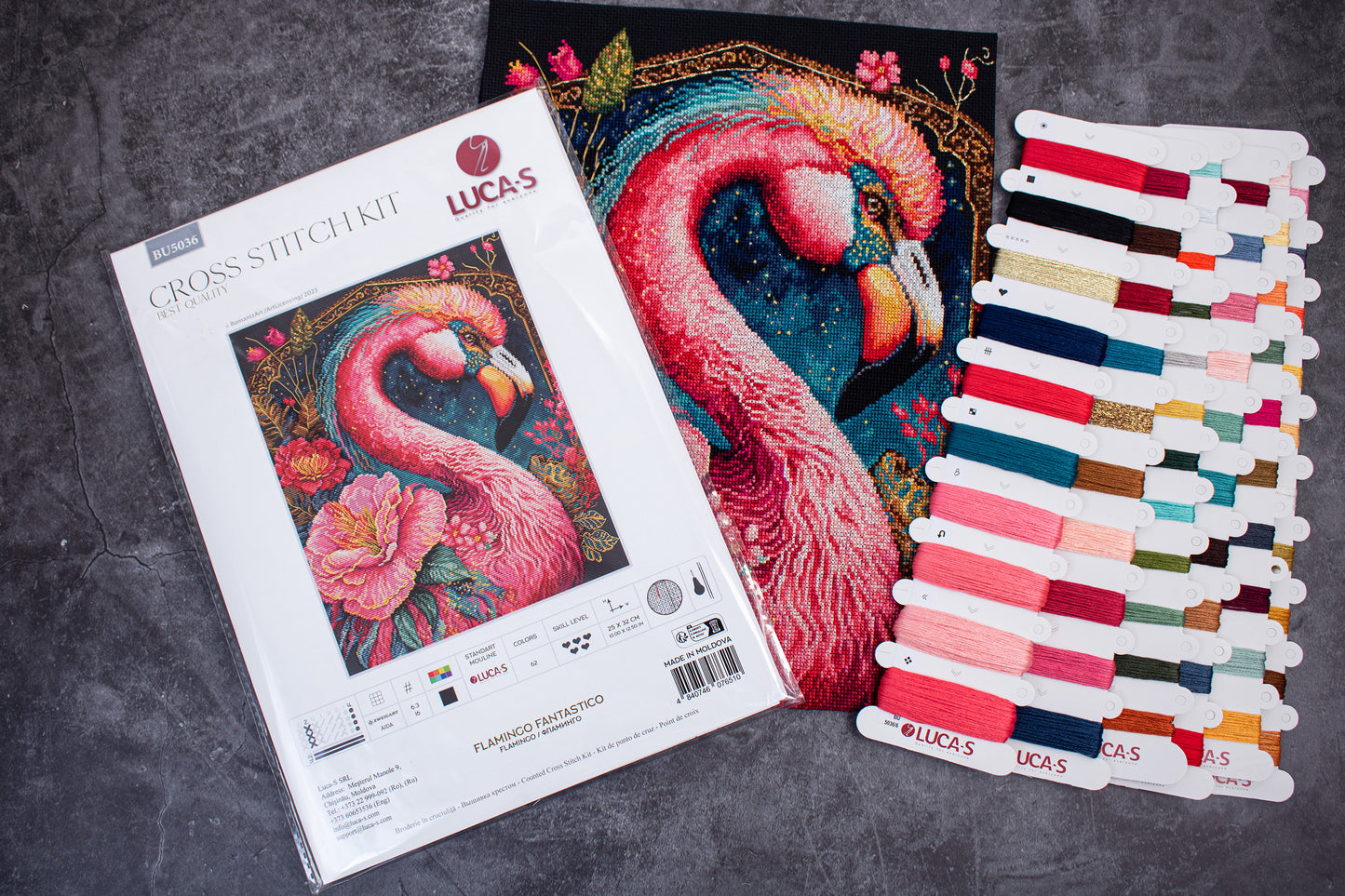 Cross Stitch Kit Luca-S - Flamingo Fantastico, BU5036