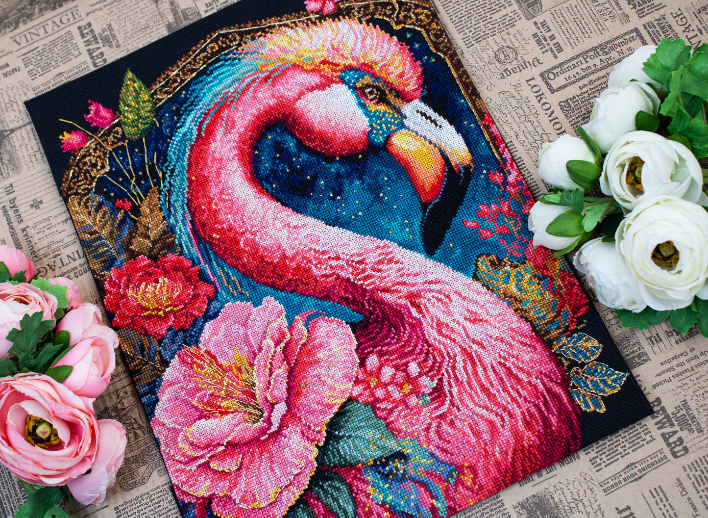 Cross Stitch Kit Luca-S - Flamingo Fantastico, BU5036