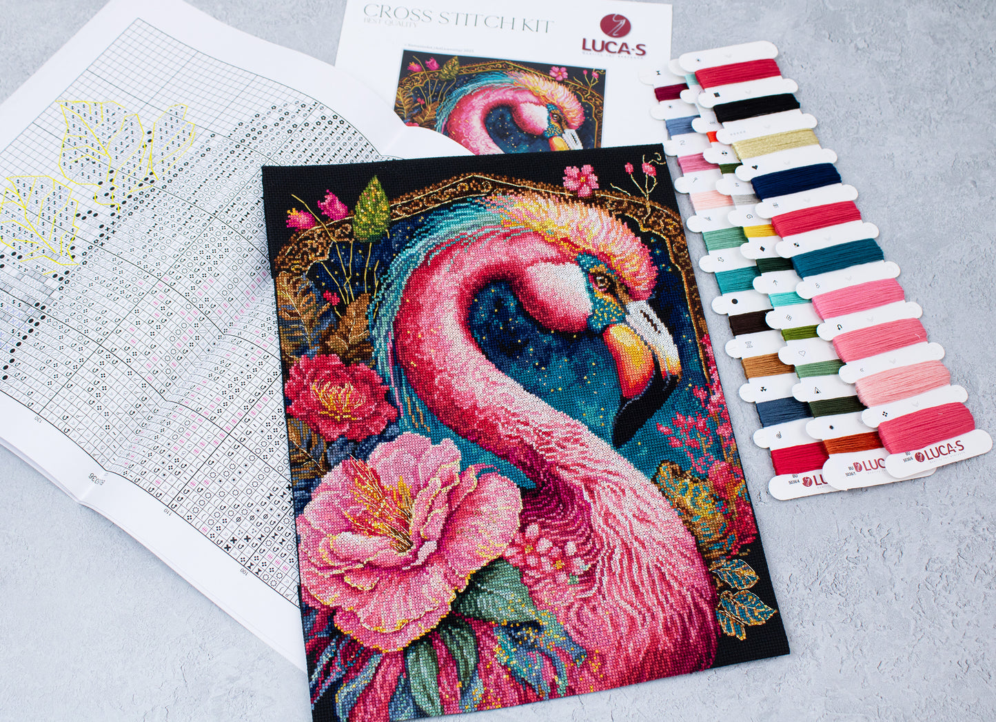 Cross Stitch Kit Luca-S - Flamingo Fantastico, BU5036