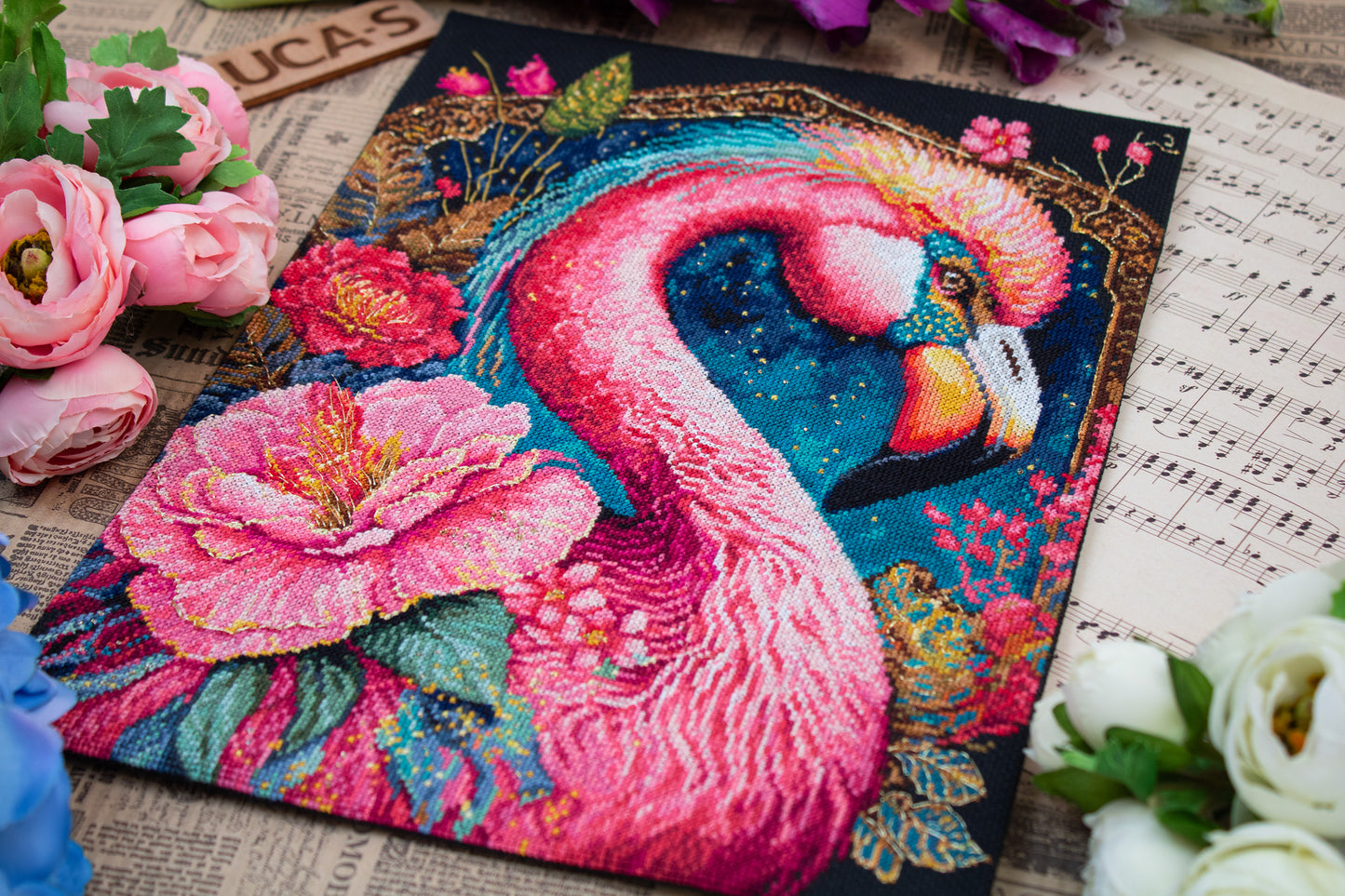 Cross Stitch Kit Luca-S - Flamingo Fantastico, BU5036