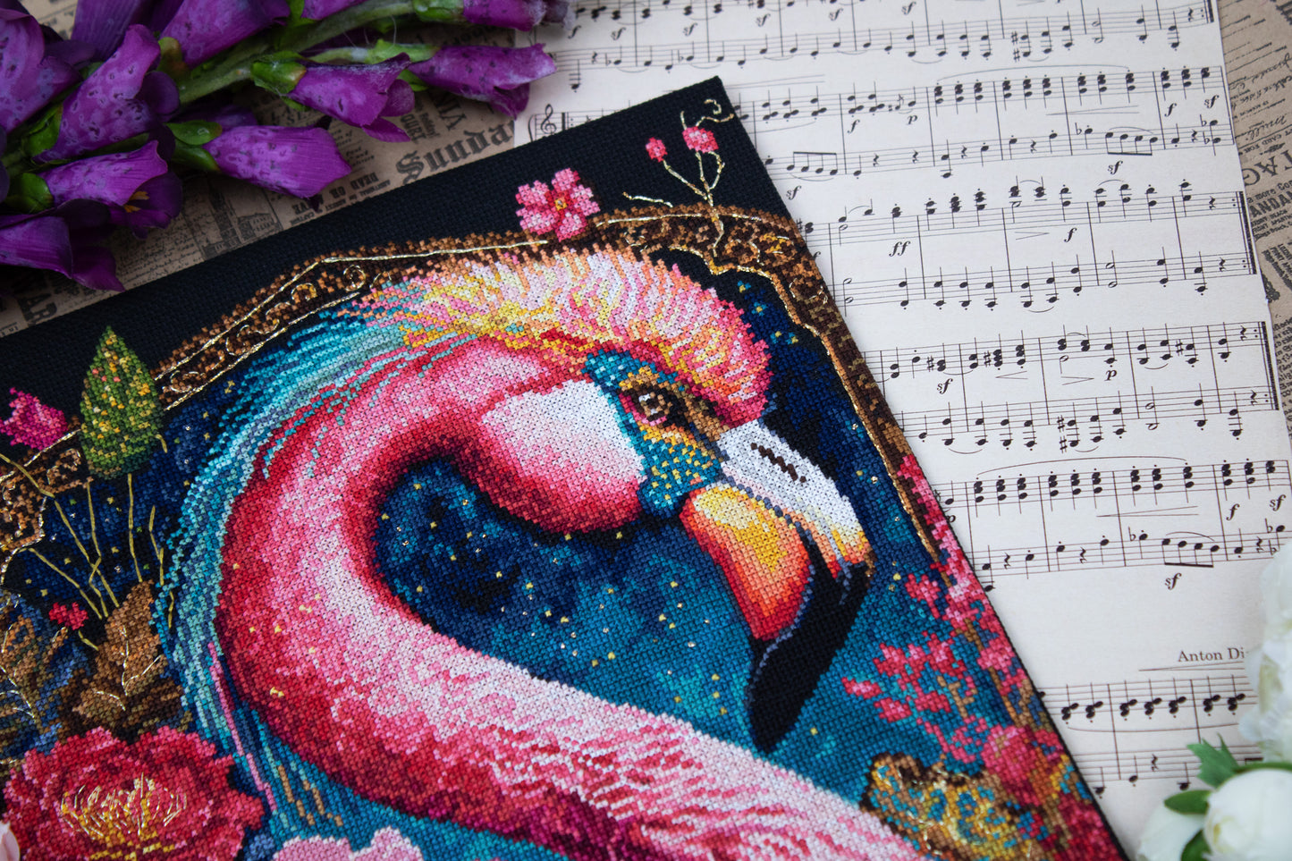 Cross Stitch Kit Luca-S - Flamingo Fantastico, BU5036