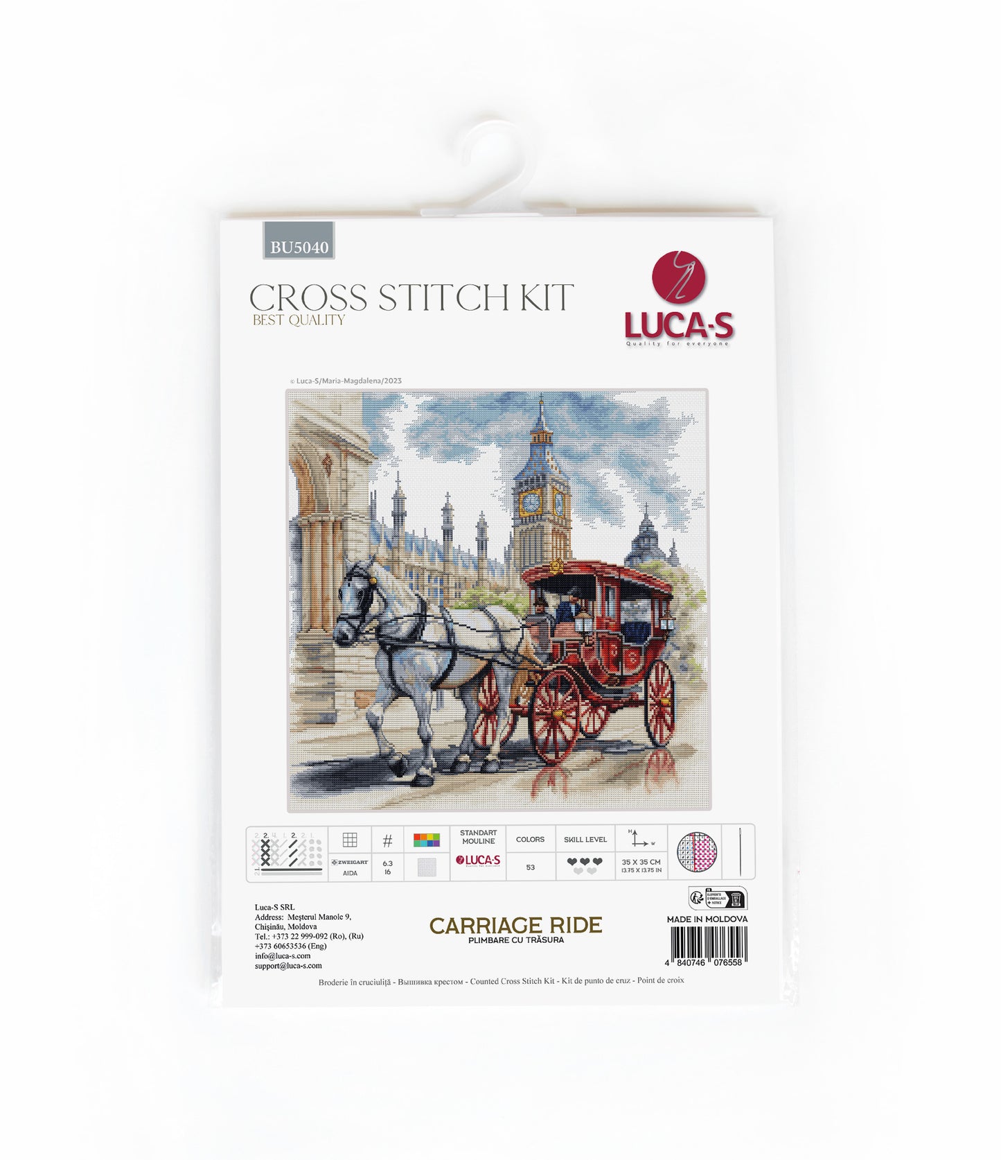 Cross Stitch Kit Luca-S - Carriage Ride, BU5040