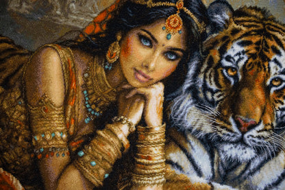 Cross Stitch Kit Luca-S Gold -  The Indian Princess and The Royal Tiger, BU5060