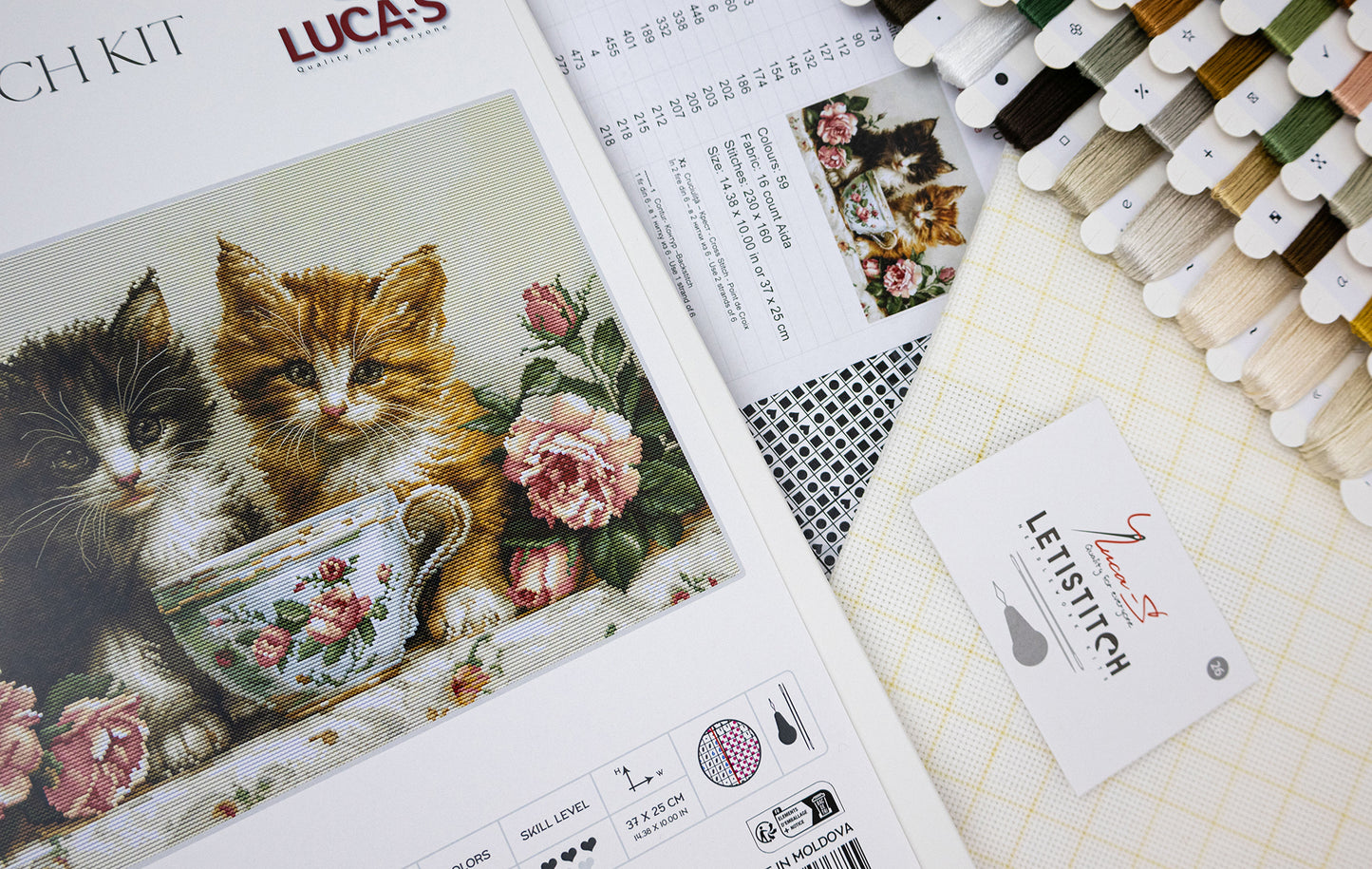 Cross Stitch Kit Luca-S GOLD - Morning of the Cats, BU5070