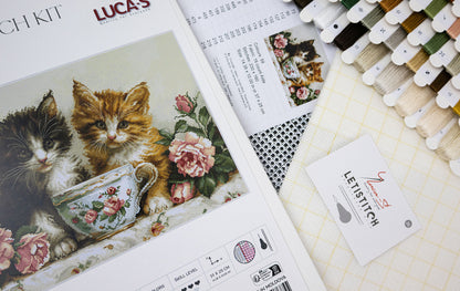 Cross Stitch Kit Luca-S GOLD - Morning of the Cats, BU5070