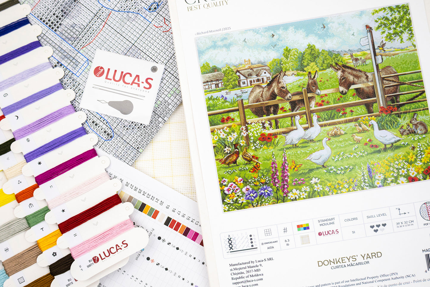 Cross Stitch Kit Luca-S - Donkeys' Yard, BU5087