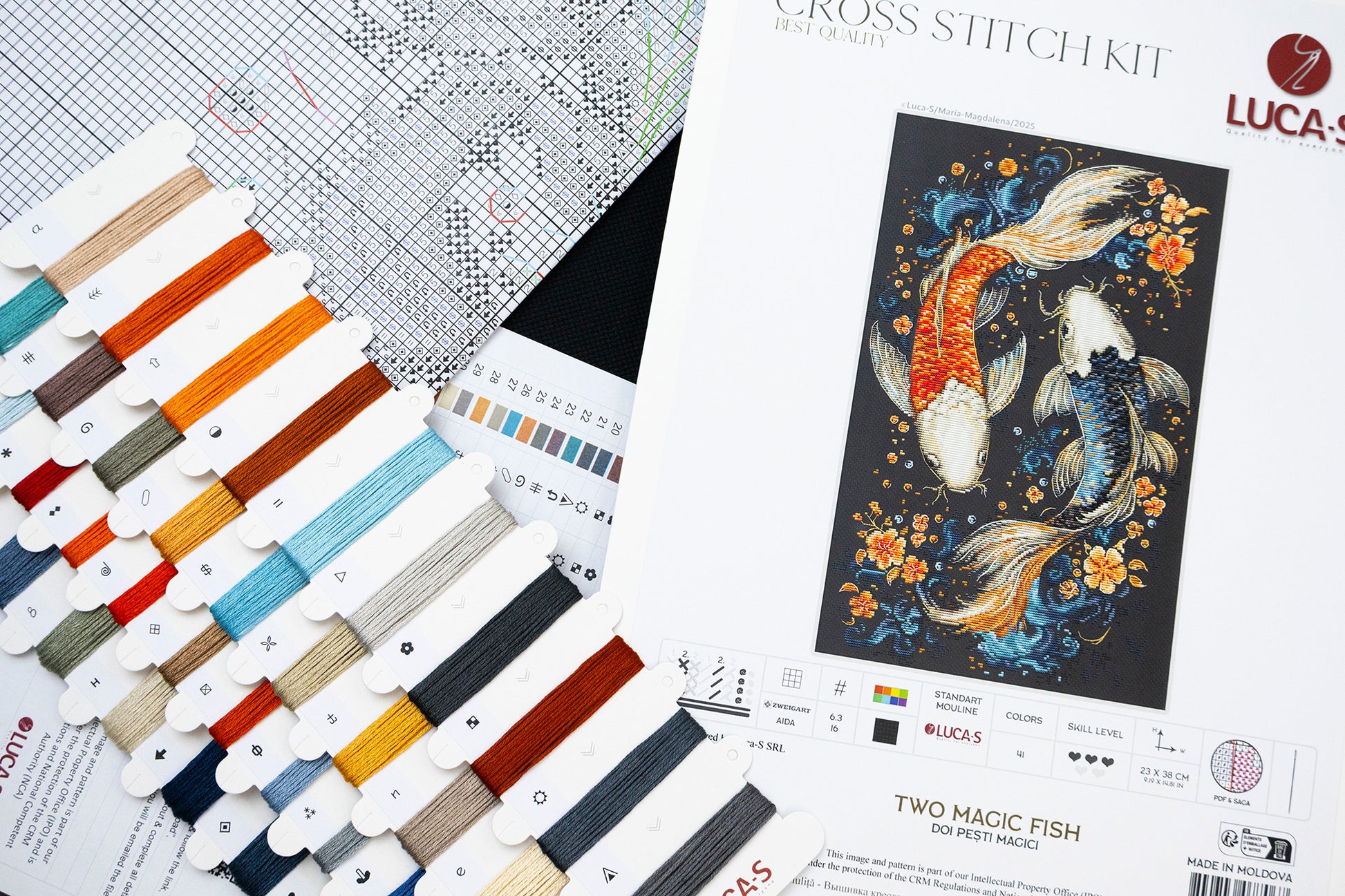 Luca-S B591 Kreuzstich Set, Mehrfarbig, 27x25cm