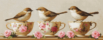 Cross Stitch Kit Luca-S - Three Dainty Birds, BU5092