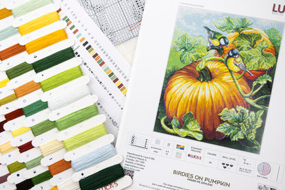 Cross Stitch Kit Luca-S - Birdies On Pumpkin, BU5094