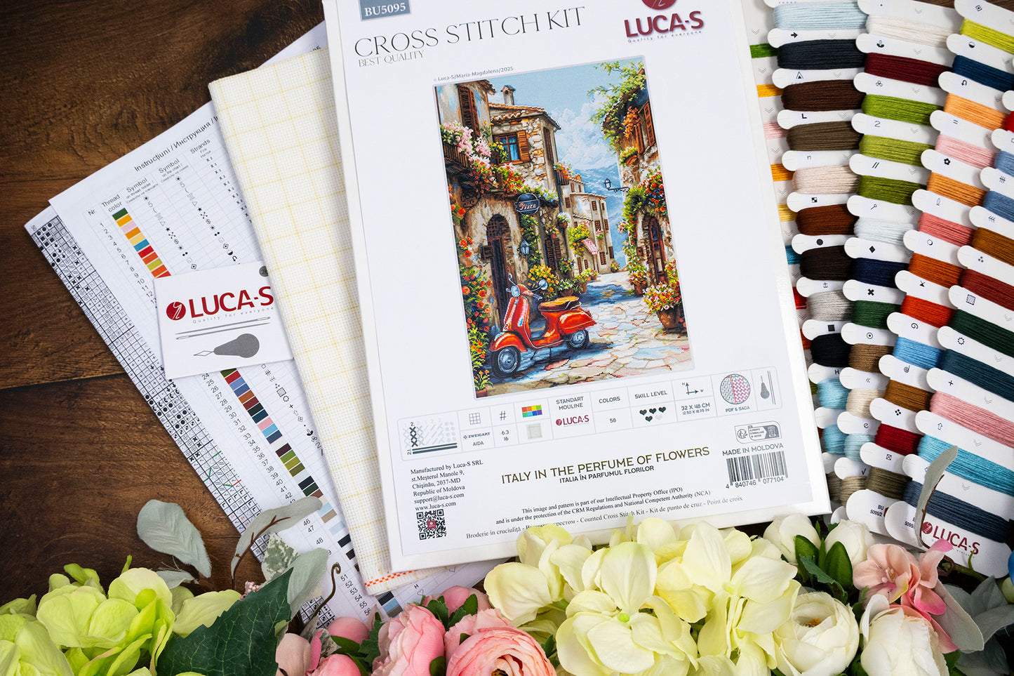 Cross Stitch Kit Luca-S - Italy in the Perfume of Flowers, BU5095