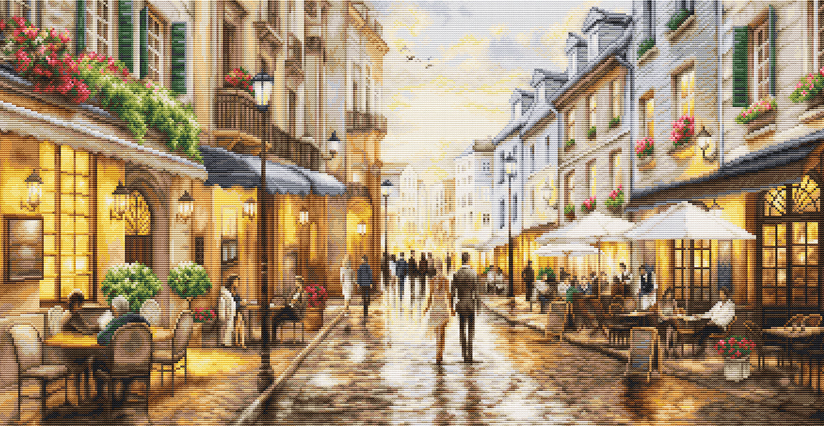 Cross Stitch Kit Luca-S GOLD - Night Time Café, B729