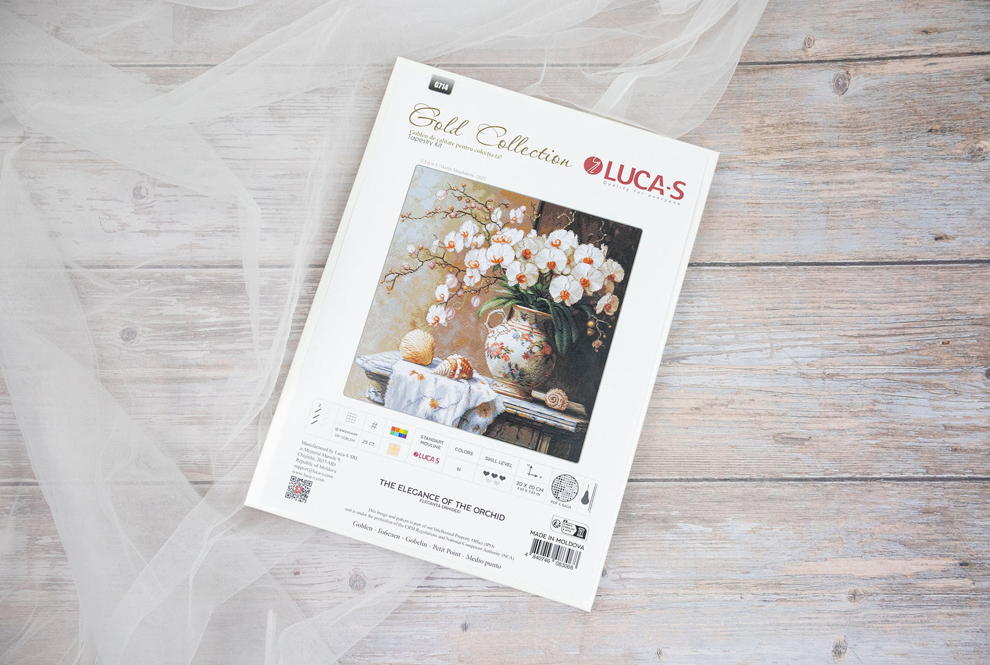 Petit Point Kit Luca-S GOLD - The Elegance of the Orchid, G714