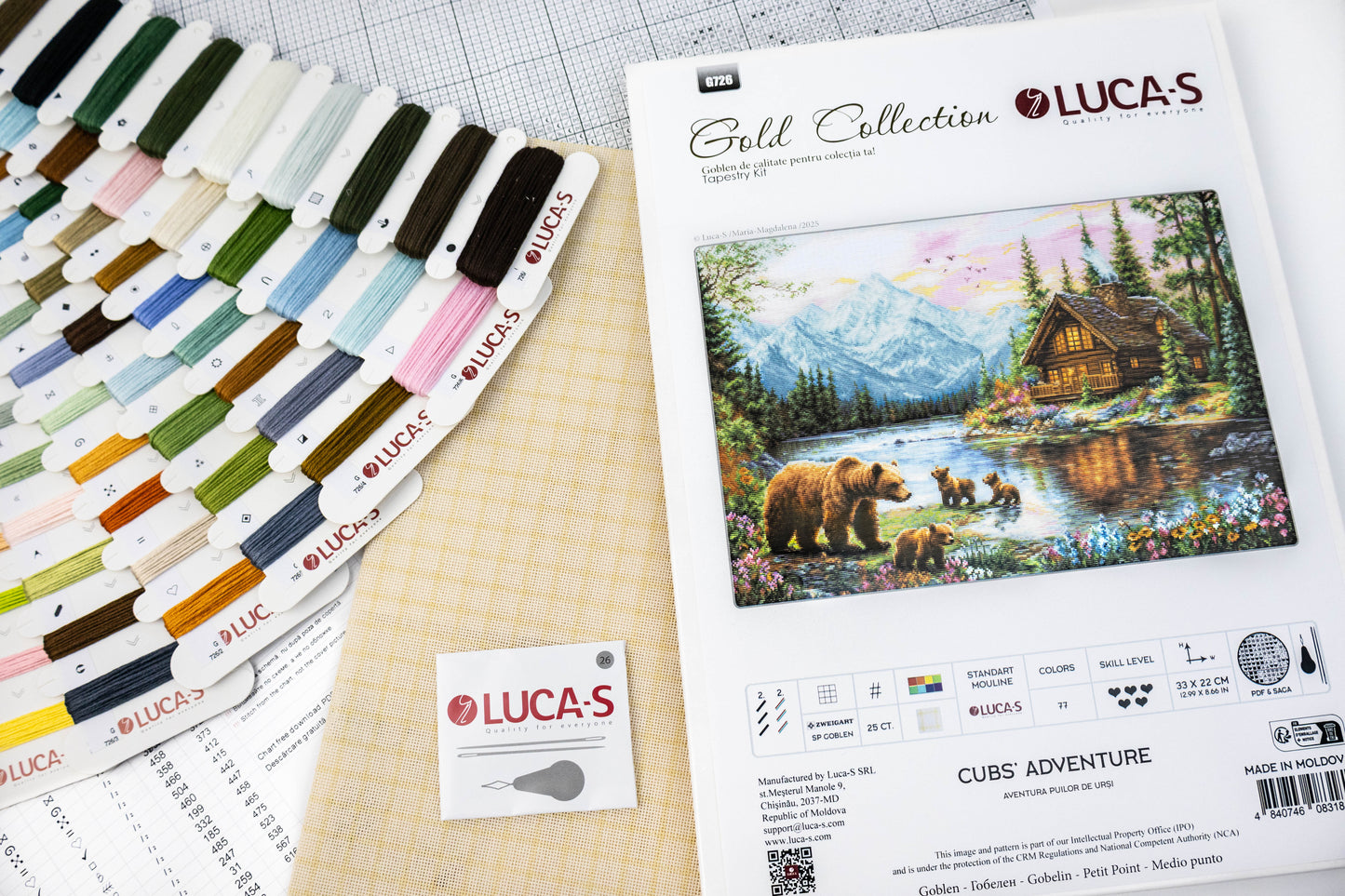 Petit Point Kit Luca-S GOLD - Cubs’ Adventure, G726