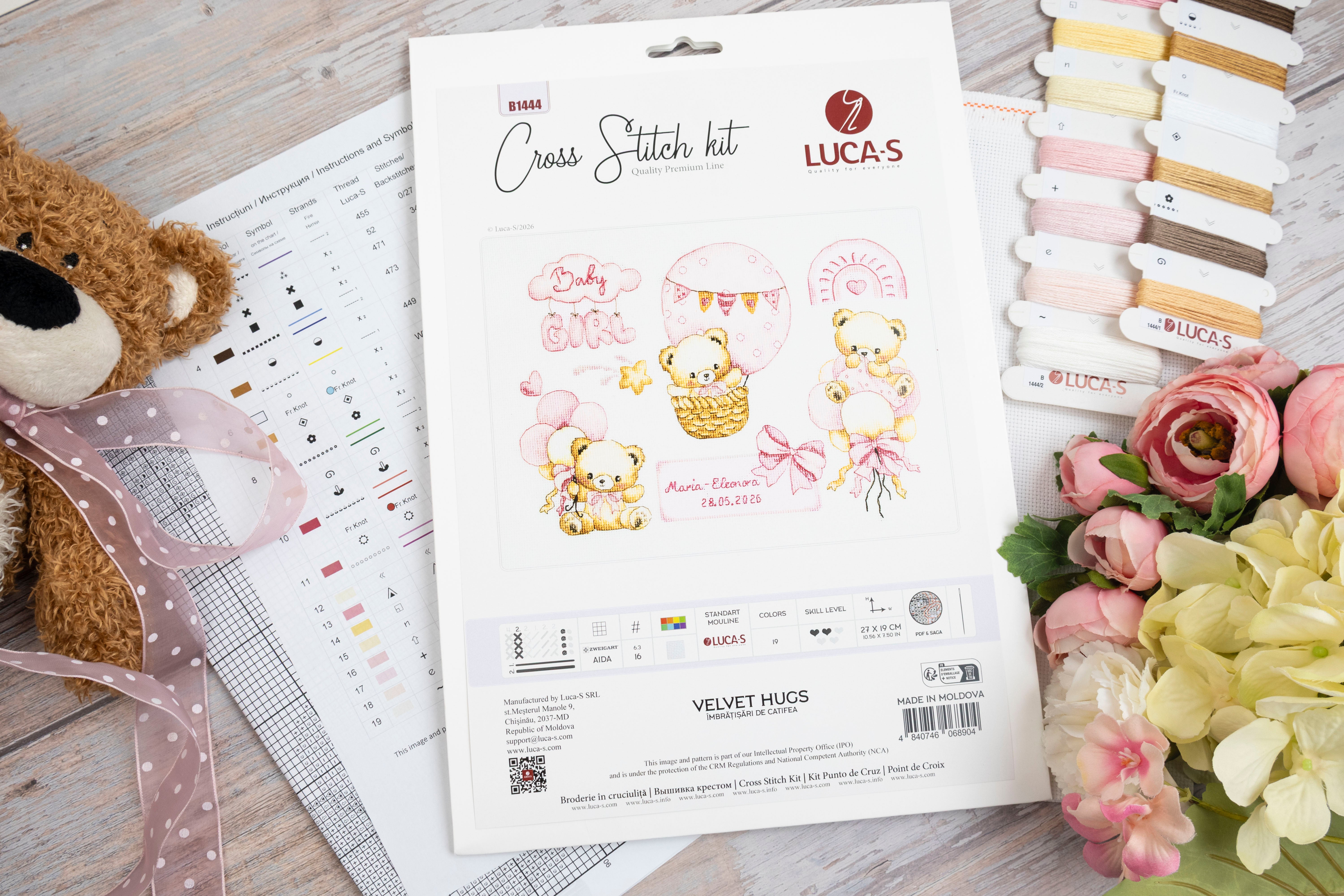 Cross Stitch Kit Luca-S - Velvet Hugs, B1444 – Luca-S Wholesale