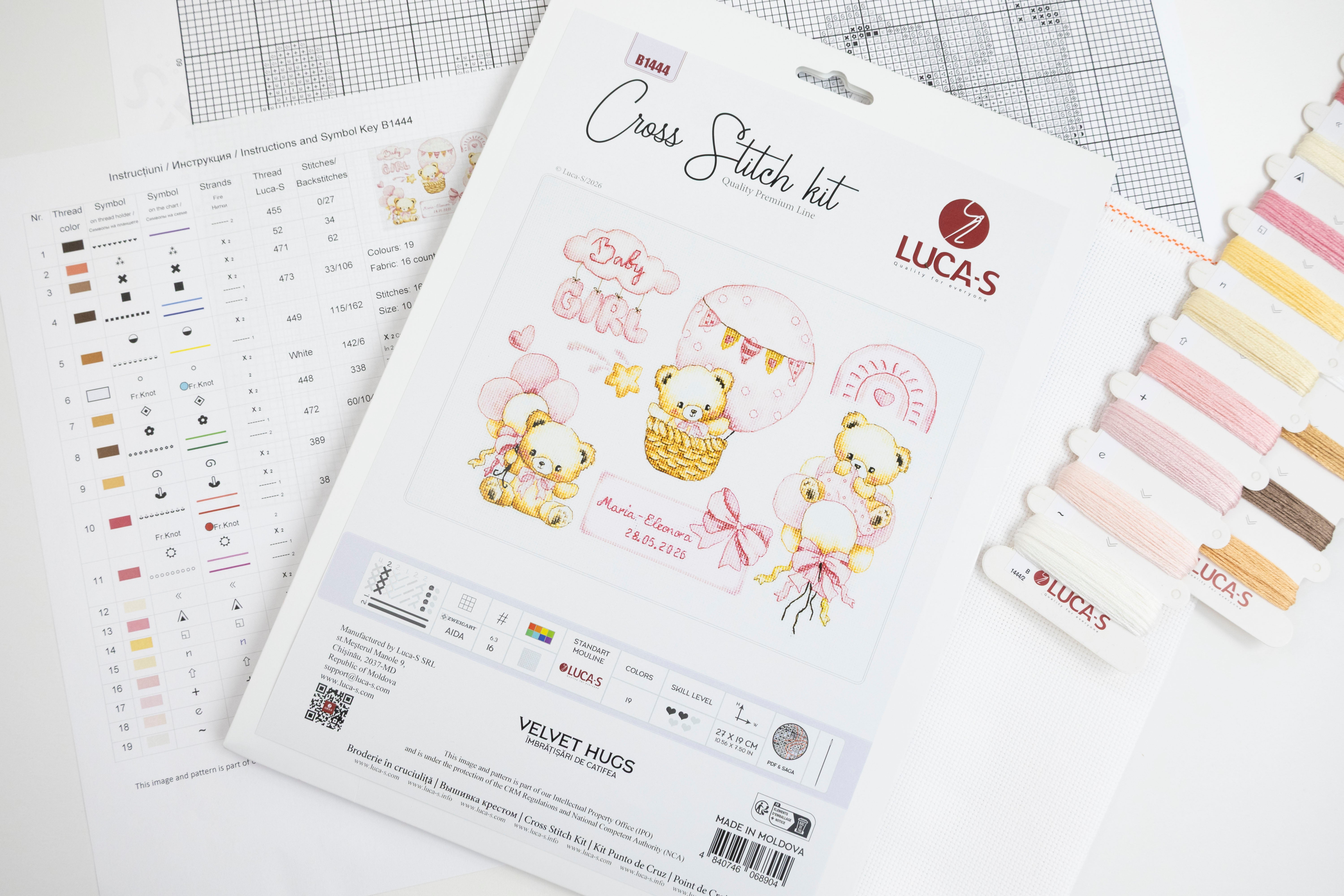 Cross Stitch Kit Luca-S - Velvet Hugs, B1444 – Luca-S Wholesale