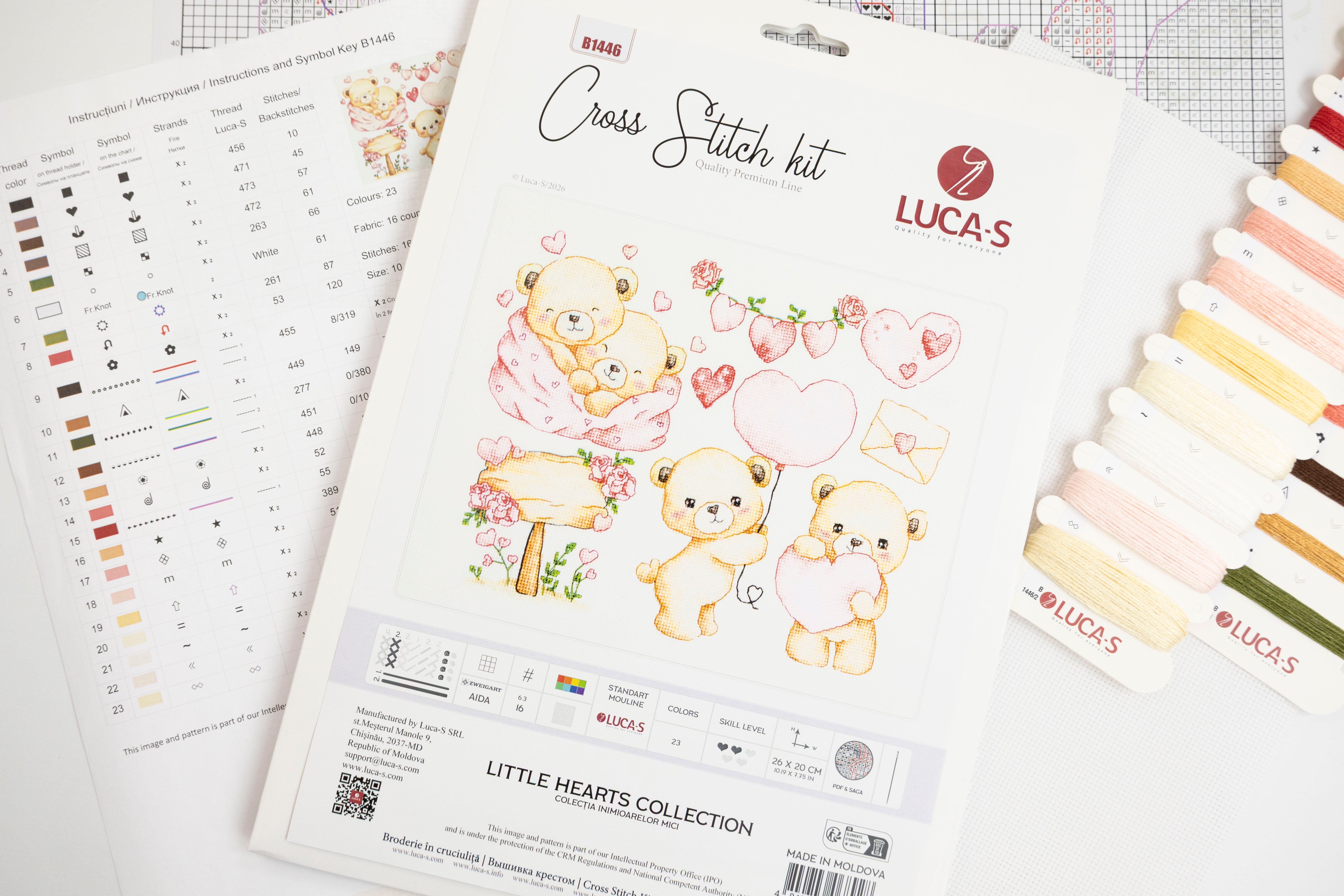 Cross Stitch Kit Luca-S - Little Hearts Collection, B1446 – Luca-S