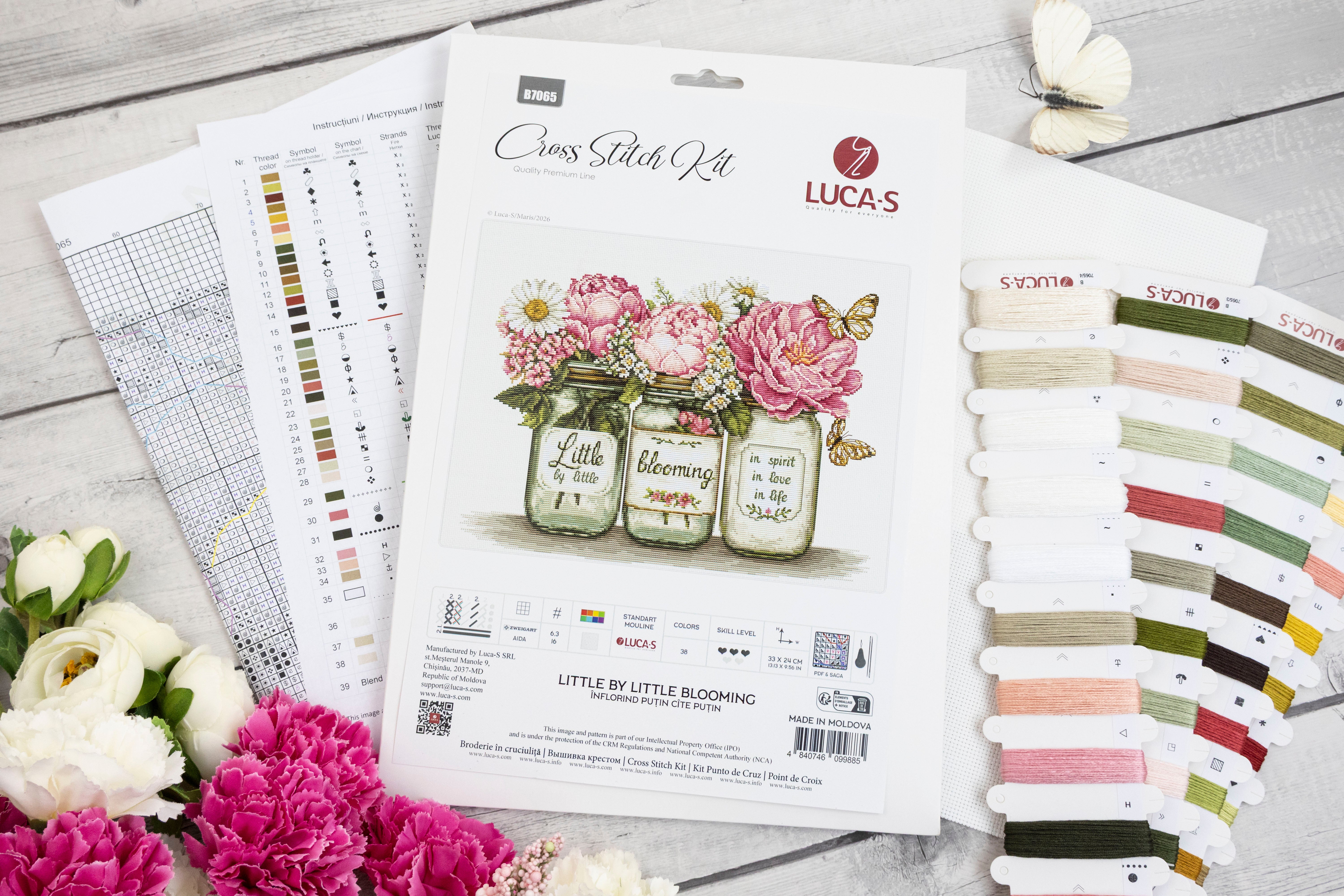 Cross Stitch Kit Luca-S - Little by Little Blooming, B7065 – Luca
