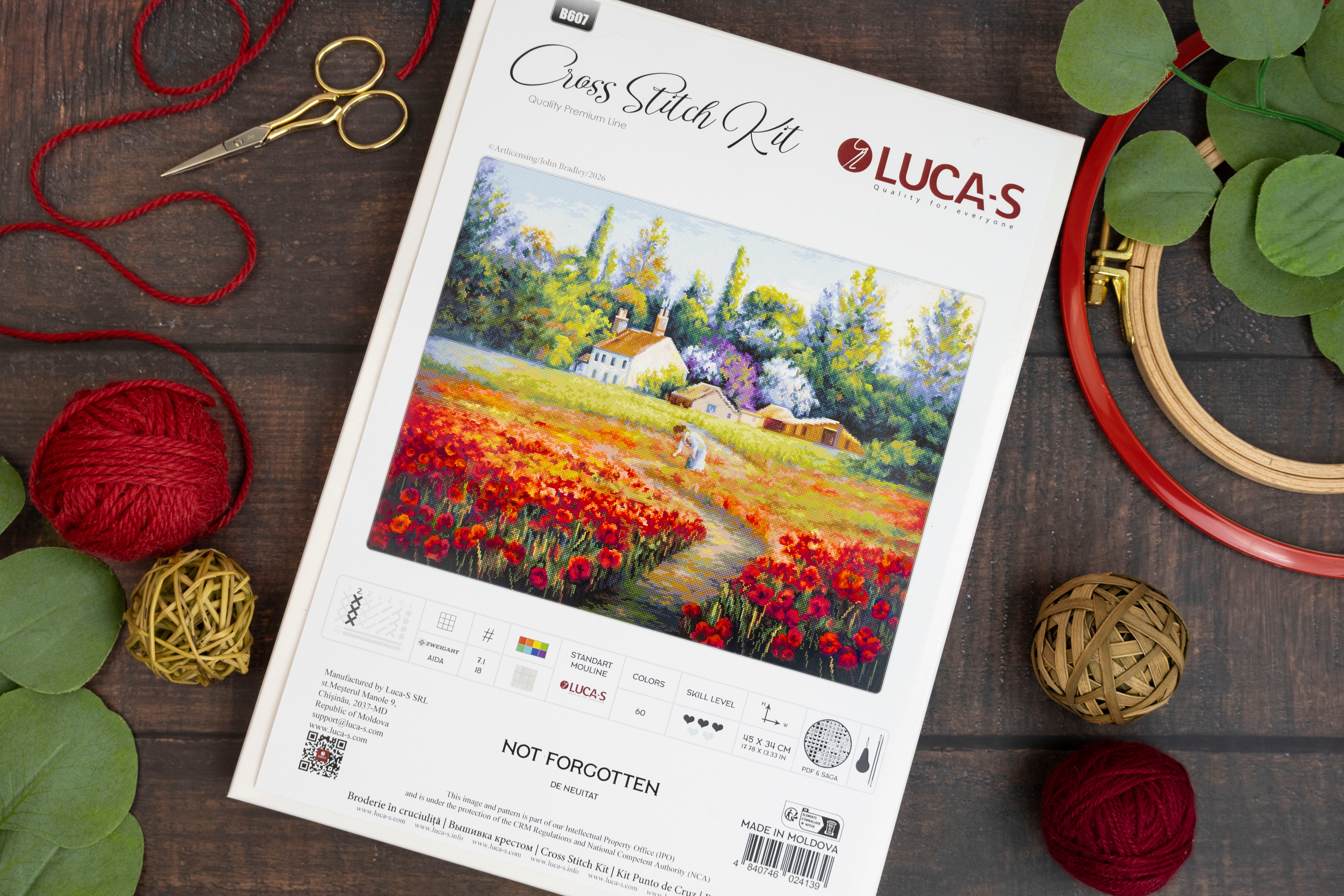 Cross Stitch Kit Luca-S - Not Forgotten, B607 – Luca-S Wholesale
